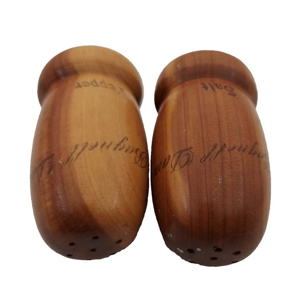 VTG Wooden Salt & Pepper Shakers Bagnell Dam Souvenirs Missouri Lake of Ozarks